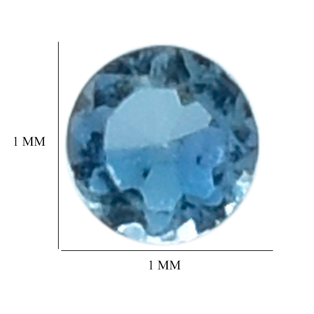 AQUAMARINE CUT ROUND (A++++) 1MM 0.01 Cts.