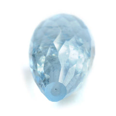 AQUAMARINE CUT FACETED FULLY DROPS (HALF DRILL 0.80MM) (A+++/HI) 18X8MM 8.10 Cts.