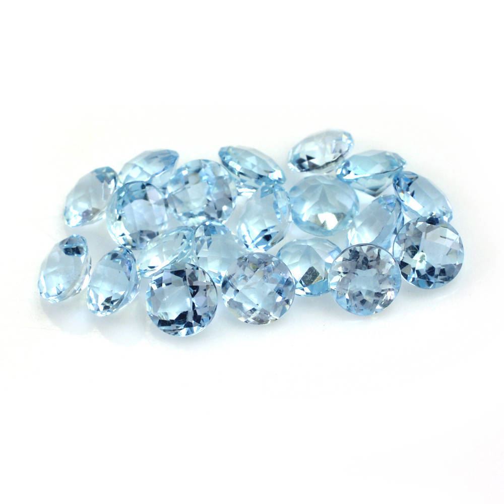 AQUAMARINE CHECKER CUT ROUND (A++/SI) 4MM 0.23 Cts.