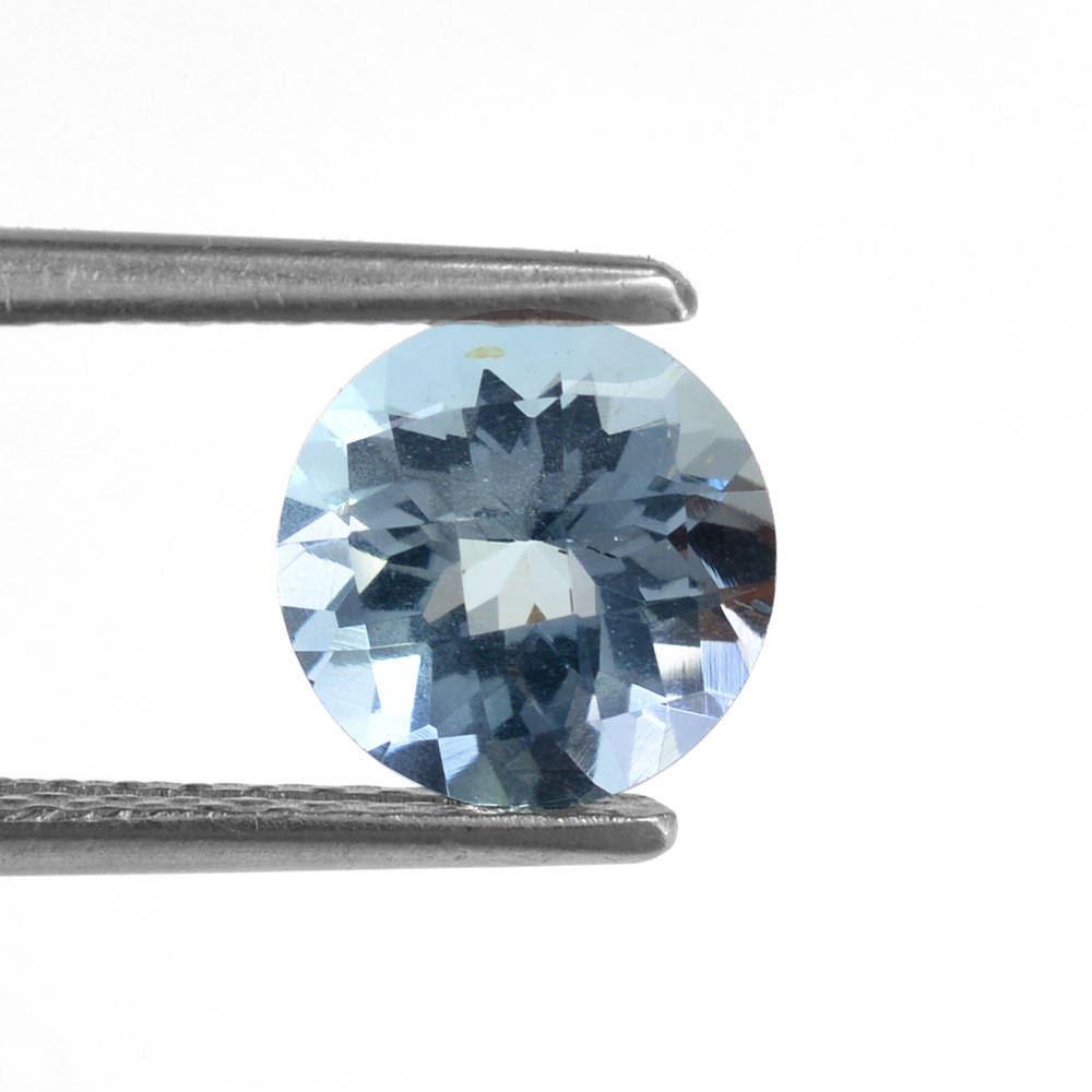 AQUAMARINE CHECKER CUT ROUND (A++/SI) 8MM 1.68 Cts.