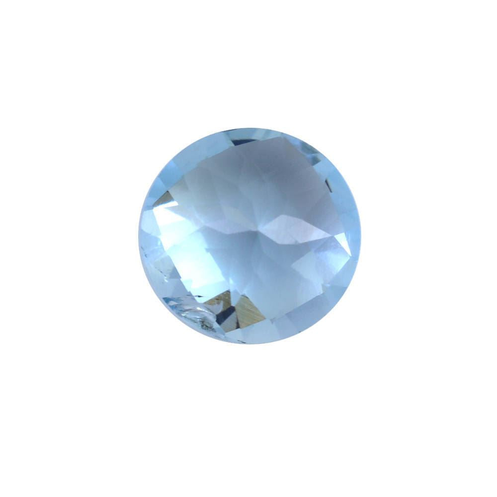 AQUAMARINE CHECKER CUT ROUND (A++/SI) 7MM 1.00 Cts.