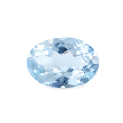 AQUAMARINE CHECKER CUT OVAL (A++) 10X7MM 1.85 Cts.