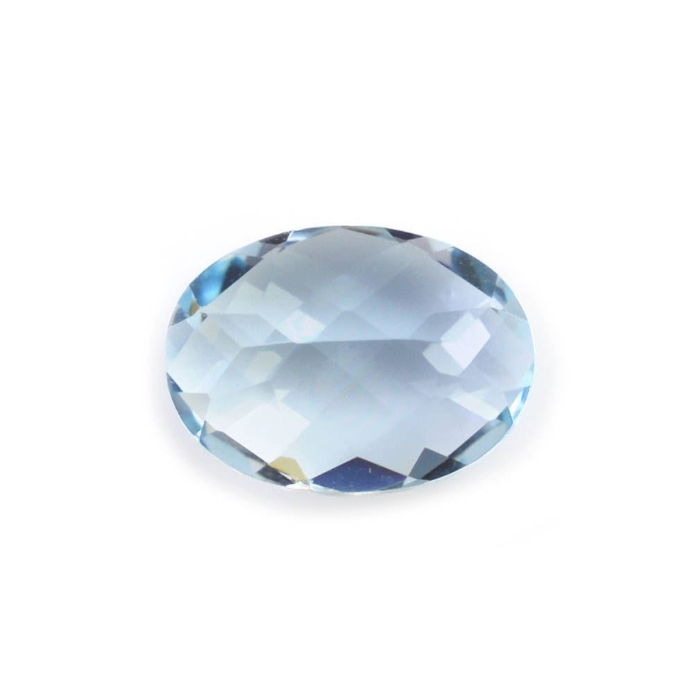 AQUAMARINE CHECKER CUT OVAL (A++) 7X5MM 0.68 Cts.