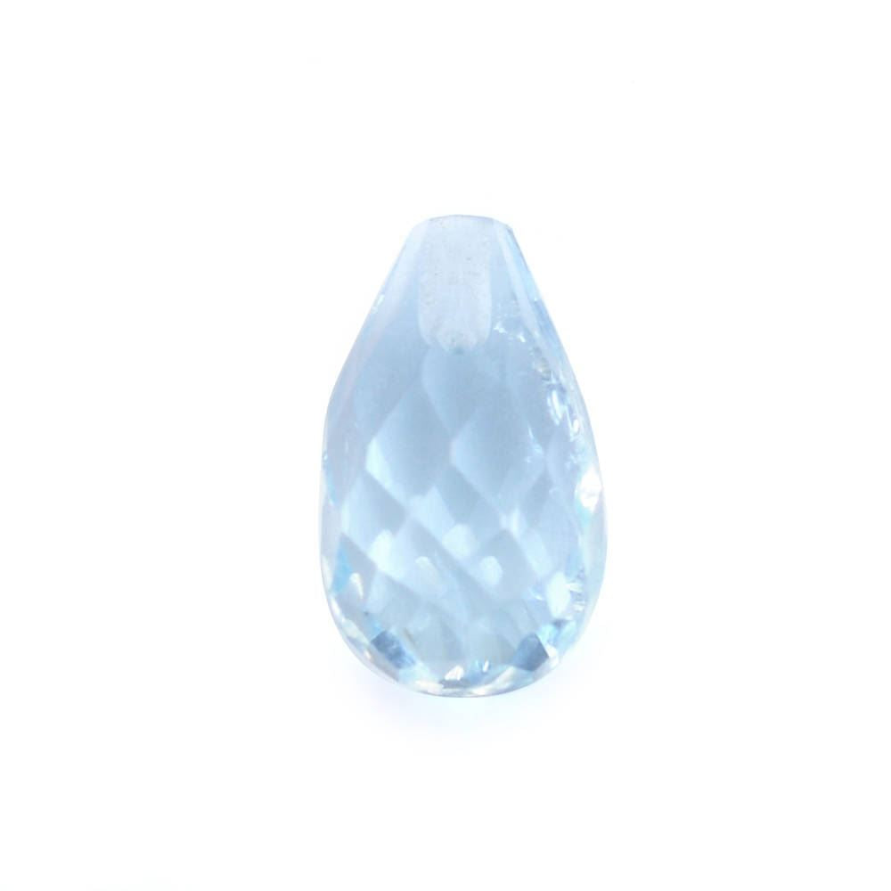 AQUAMARINE FACETED DROPS (HALF DRILL 0.80MM) (A++/SI) 8X5MM 1.40 Cts.