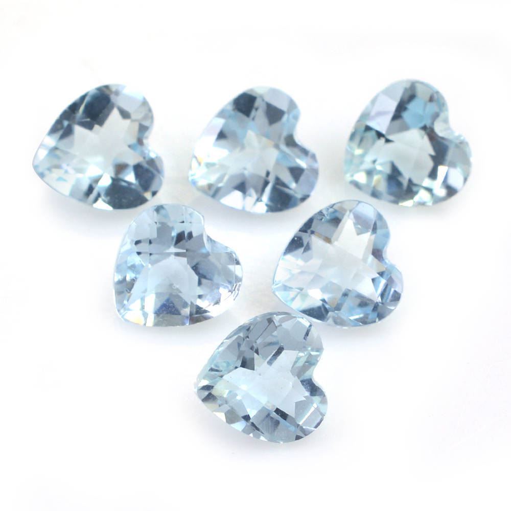 AQUAMARINE CHECKER CUT HEART (A++) 5MM 0.43 Cts.