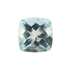 AQUAMARINE CHECKER CUT CUSHION (A+/SI) 6MM 0.91 Cts.