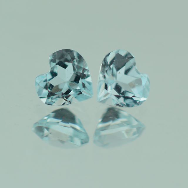 AQUAMARINE CUT HEART 4MM 0.22 Cts.