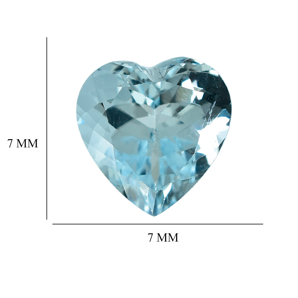 AQUAMARINE CUT HEART (A) 7MM 1.35 Cts.