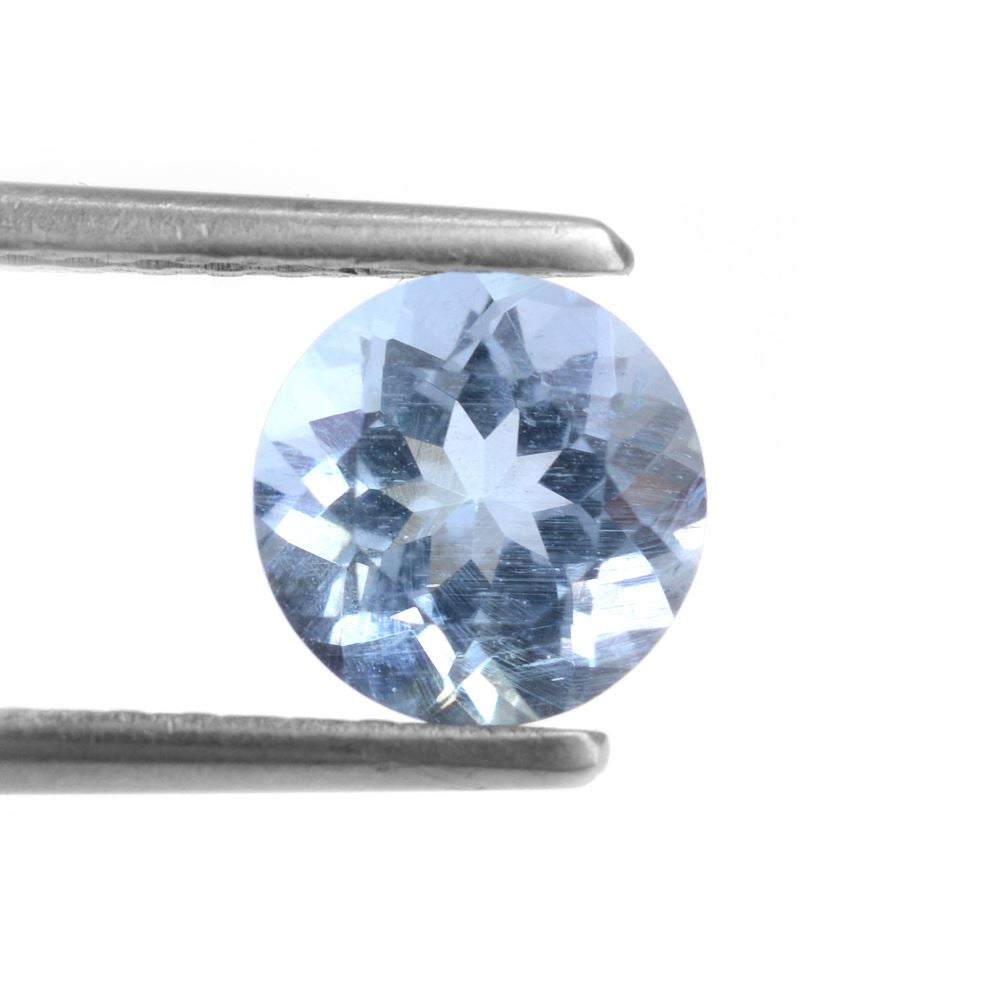 AQUAMARINE CUT ROUND (A/SI) 7MM 1.25 Cts.