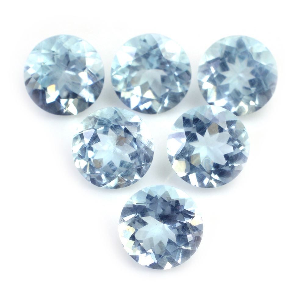 AQUAMARINE CUT ROUND (A/SI) 7MM 1.25 Cts.