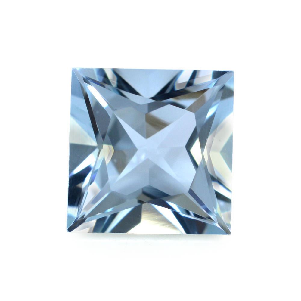 AQUAMARINE PRINCESS CUT SQUARE (A) 10MM 4.12 Cts.