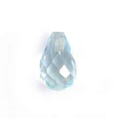 AQUAMARINE FACETED DROPS (HALF DRILL 0.80MM) (A/SI) 8X5MM 1.45 Cts.