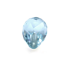 AQUAMARINE FACETED DROPS (HALF DRILL 0.80MM) (A/SI) 8X5MM 1.45 Cts.