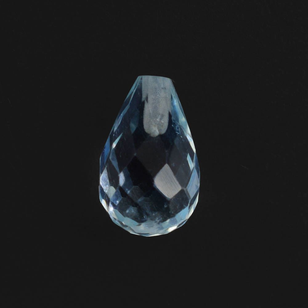 AQUAMARINE FACETED DROPS (HALF DRILL 0.80MM) (A/SI) 8X5MM 1.45 Cts.