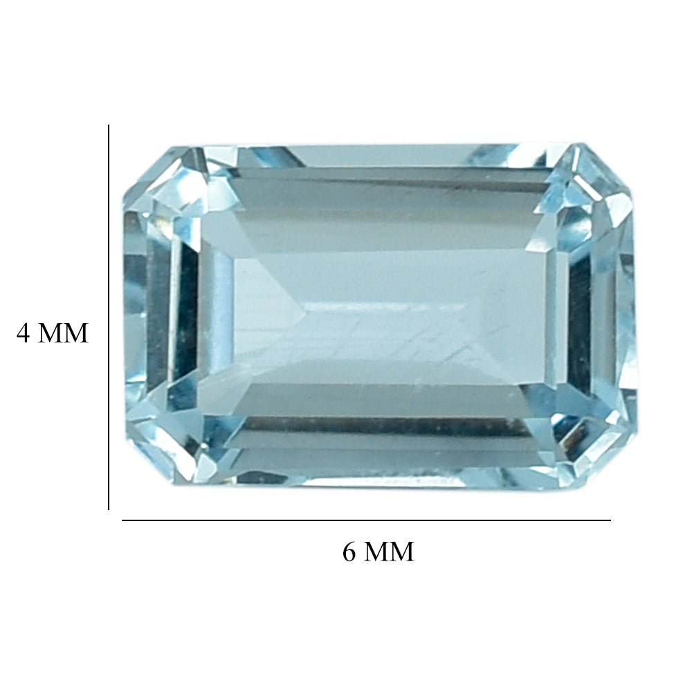 AQUAMARINE CUT OCTAGON (A) 6X4MM 0.54 Cts.