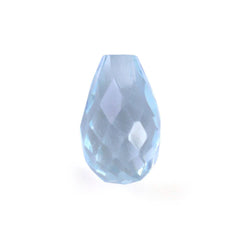 AQUAMARINE FACETED DROP (HALF DRILL 0.70MM) (A/HI) 8X5MM 1.41 Cts.