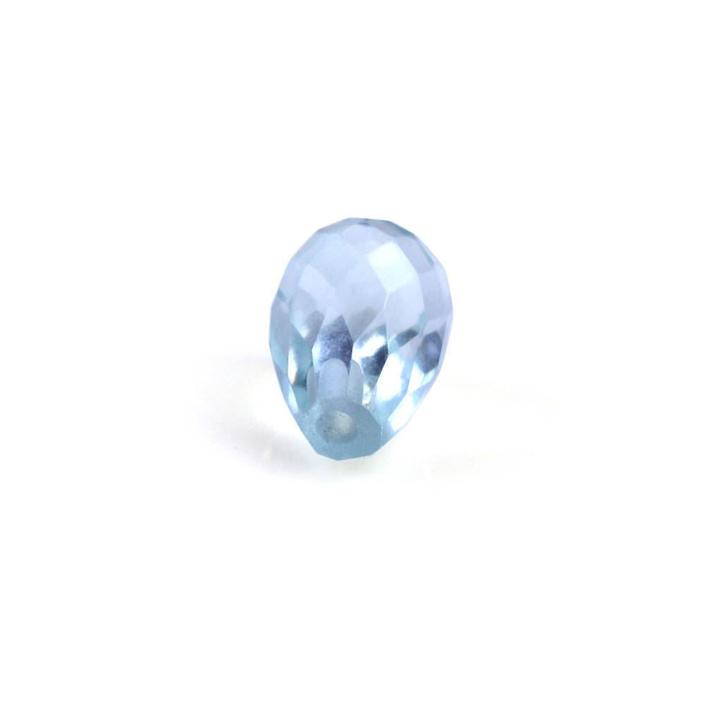 AQUAMARINE FACETED DROP (HALF DRILL 0.70MM) (A/HI) 8X5MM 1.41 Cts.