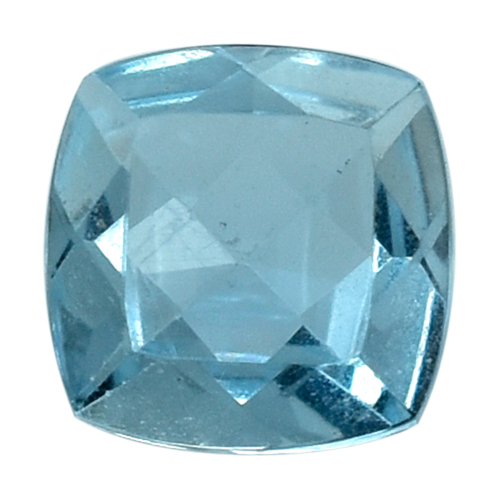 AQUAMARINE ANTIC CUT CUSHION (A++) (WINDOW) 5MM 0.48 Cts.