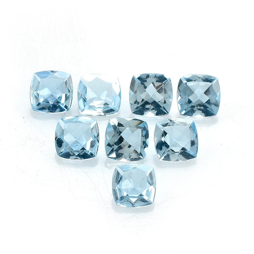 AQUAMARINE ANTIC CUT CUSHION (A++) (WINDOW) 5MM 0.48 Cts.