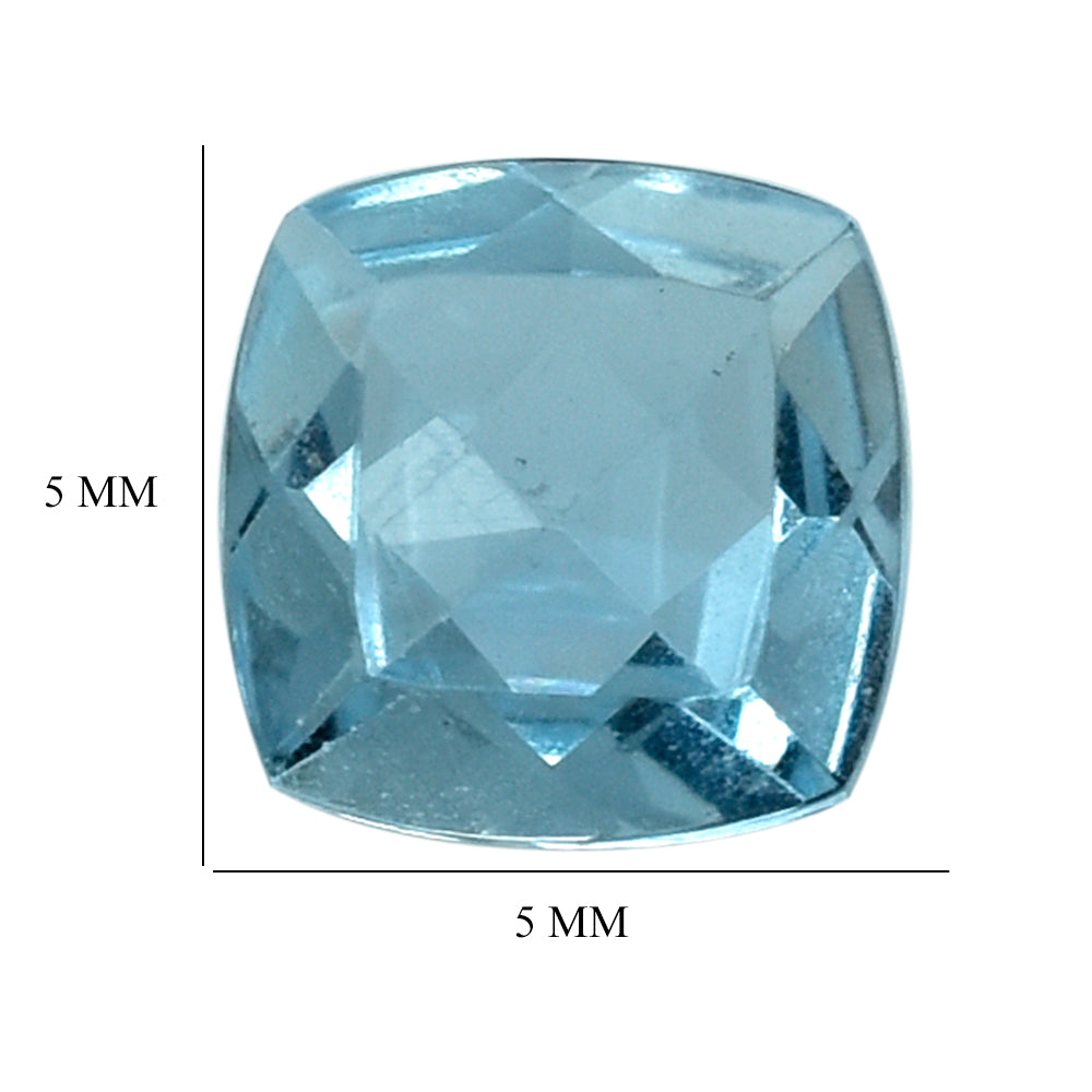 AQUAMARINE ANTIC CUT CUSHION (A++) (WINDOW) 5MM 0.48 Cts.