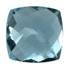 AQUAMARINE CHECKER ANTIC CUT CUSHION (A++) 6MM 0.95 Cts.