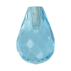 AQUAMARINE FACETED DROP'S (A++) (SI) (HALF DRILL) 6X4MM 0.62 Cts.