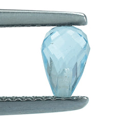 AQUAMARINE FACETED DROP'S (A++) (SI) (HALF DRILL) 6X4MM 0.62 Cts.