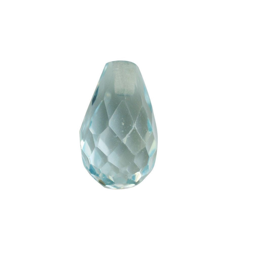 AQUAMARINE FACETED DROPS (A+) (HALF DRILL 0.70MM) 9X6MM 1.38 Cts.