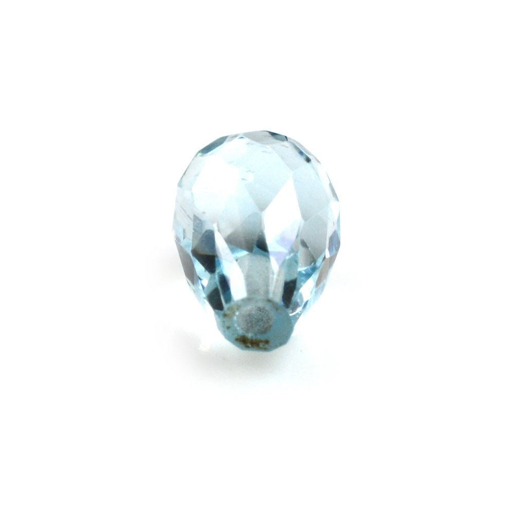 AQUAMARINE FACETED DROPS (A+) (HALF DRILL 0.70MM) 9X6MM 1.38 Cts.