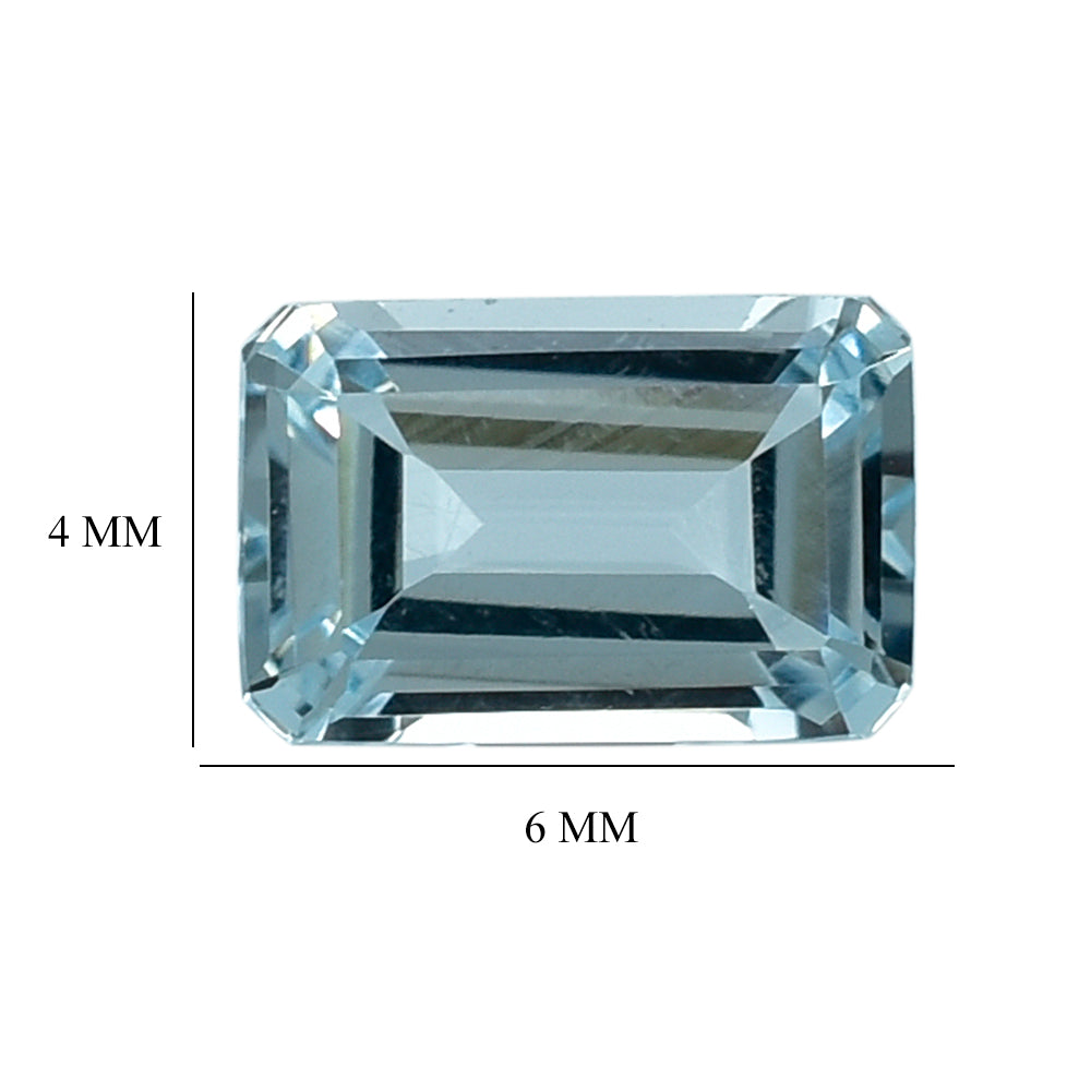 AQUAMARINE CUT OCTAGON (A) 6X4MM 0.49 Cts.