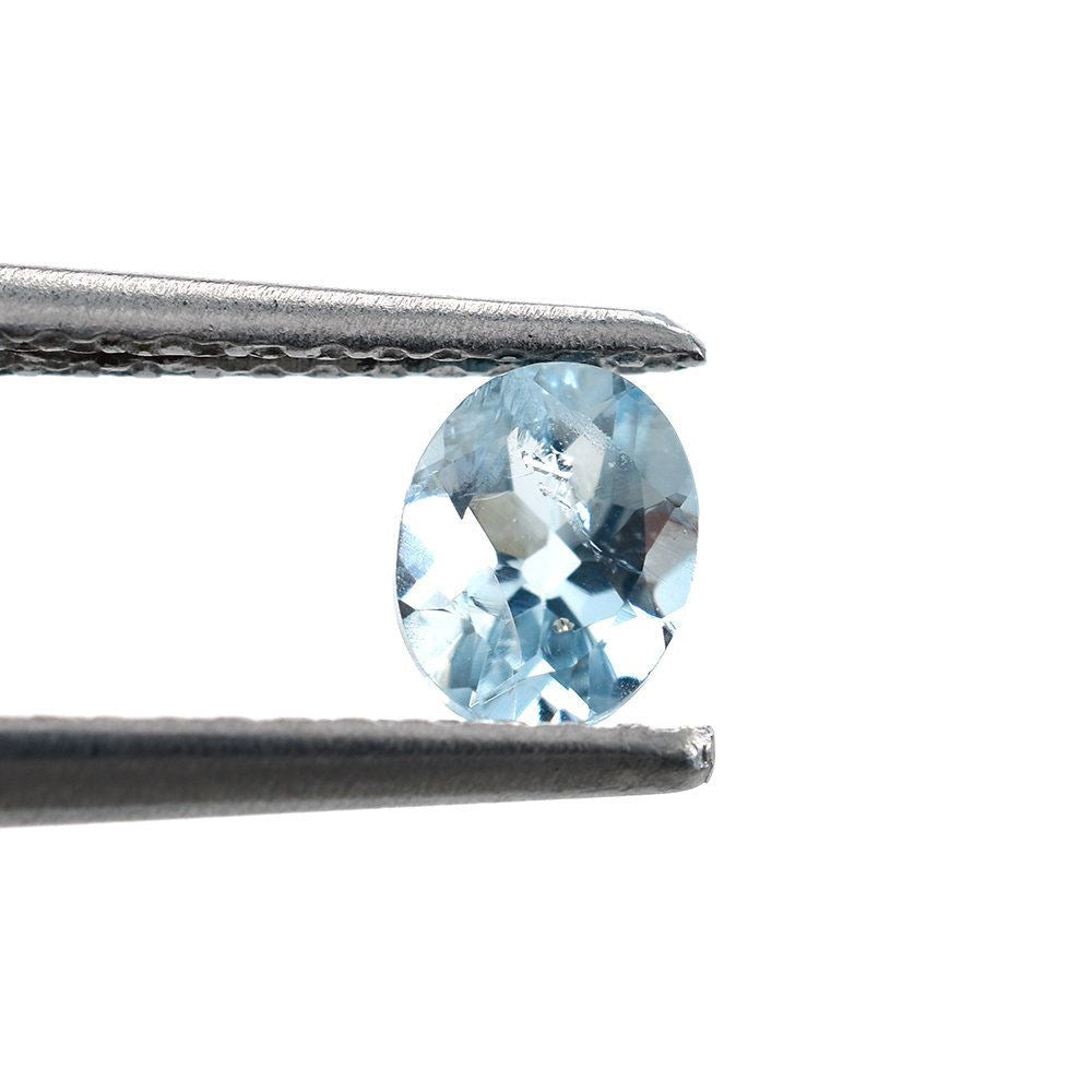 AQUAMARINE CUT OVAL (A+/HI) 5X4MM 0.34 Cts.