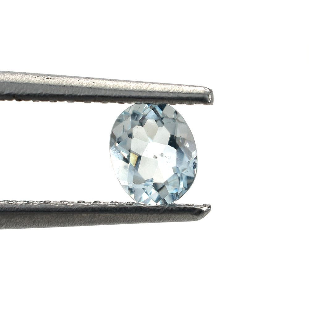 AQUAMARINE CUT OVAL (B/SI) 5X4MM 0.32 Cts.