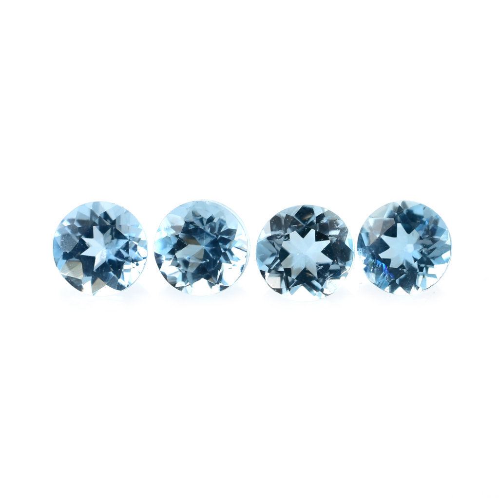 AQUAMARINE CUT ROUND (A+++/SI) 3.50MM 0.16 Cts.