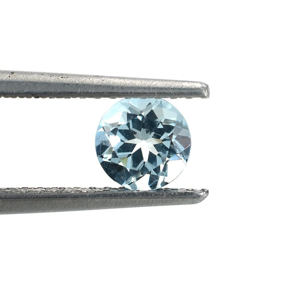 AQUAMARINE CUT ROUND (A+++/HI) 5.00MM 0.45 Cts.