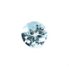 AQUAMARINE CHECKER CUT ROUND (A/HI) 6.00MM 0.77 Cts.