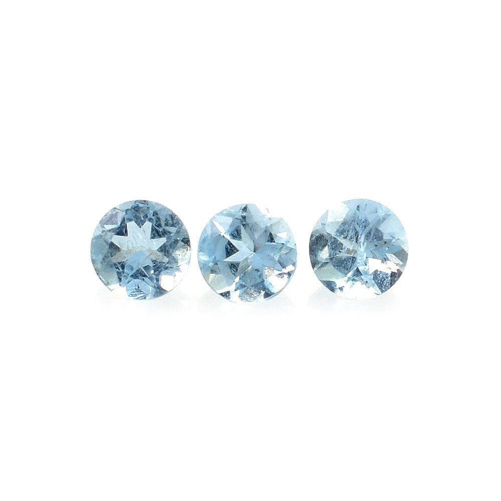 AQUAMARINE CUT ROUND (A+/HI) 3.50MM 0.19 Cts.