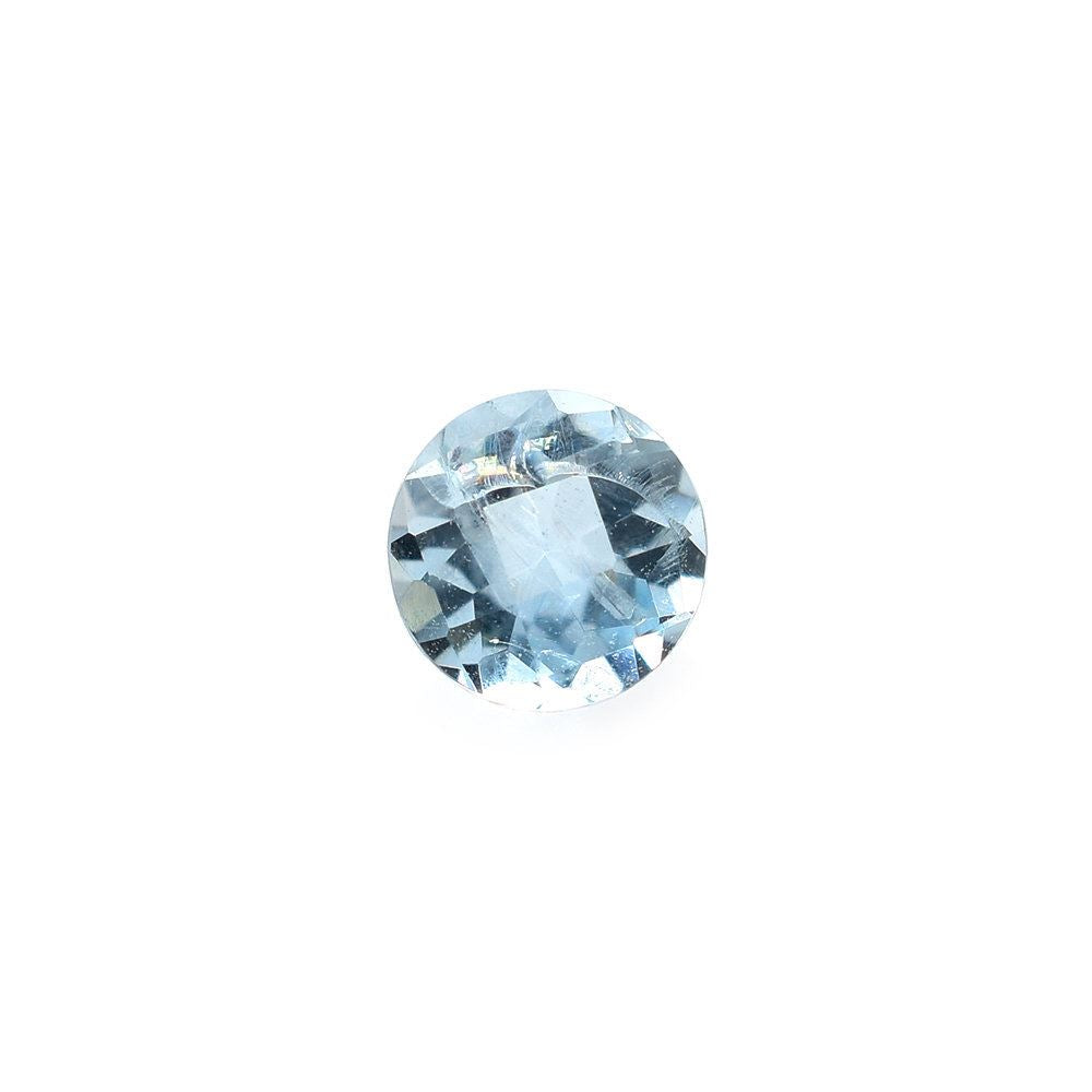 AQUAMARINE CHECKER CUT ROUND (A+/HI) 4.00MM 0.20 Cts.