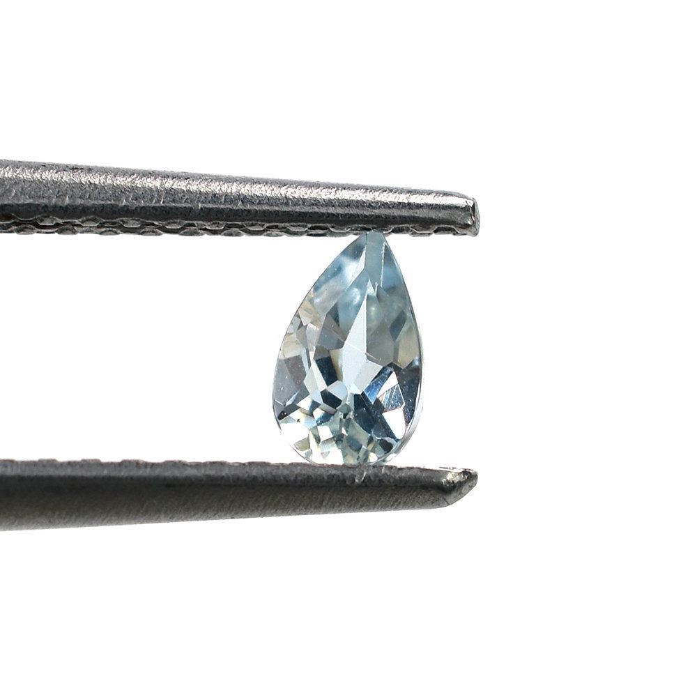 AQUAMARINE CUT PEAR (B/HI) 5X3MM 0.25 Cts.