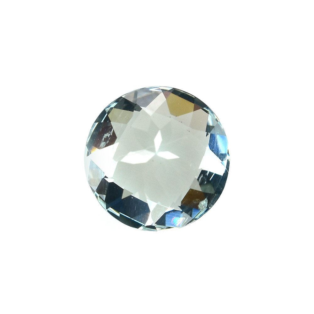 AQUAMARINE CHECKER CUT ROUND (C/SI) 8.50MM 2.26 Cts.