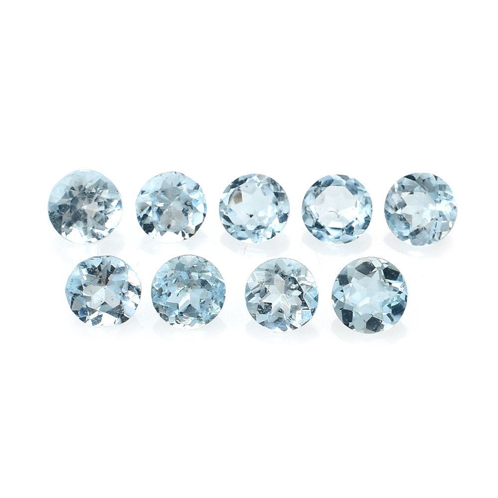 AQUAMARINE CUT ROUND (A+/SI) 3.00MM 0.09 Cts.