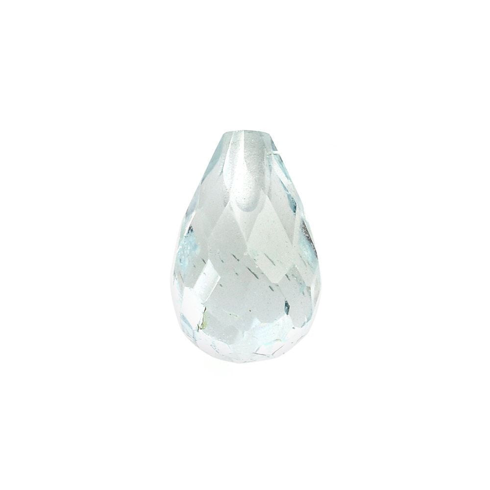 AQUAMARINE FACETED DROPS (HALF DRILL) (B/SI) 8X5MM 1.30 Cts.