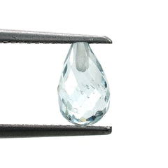 AQUAMARINE FACETED DROPS (HALF DRILL) (B/SI) 8X5MM 1.30 Cts.