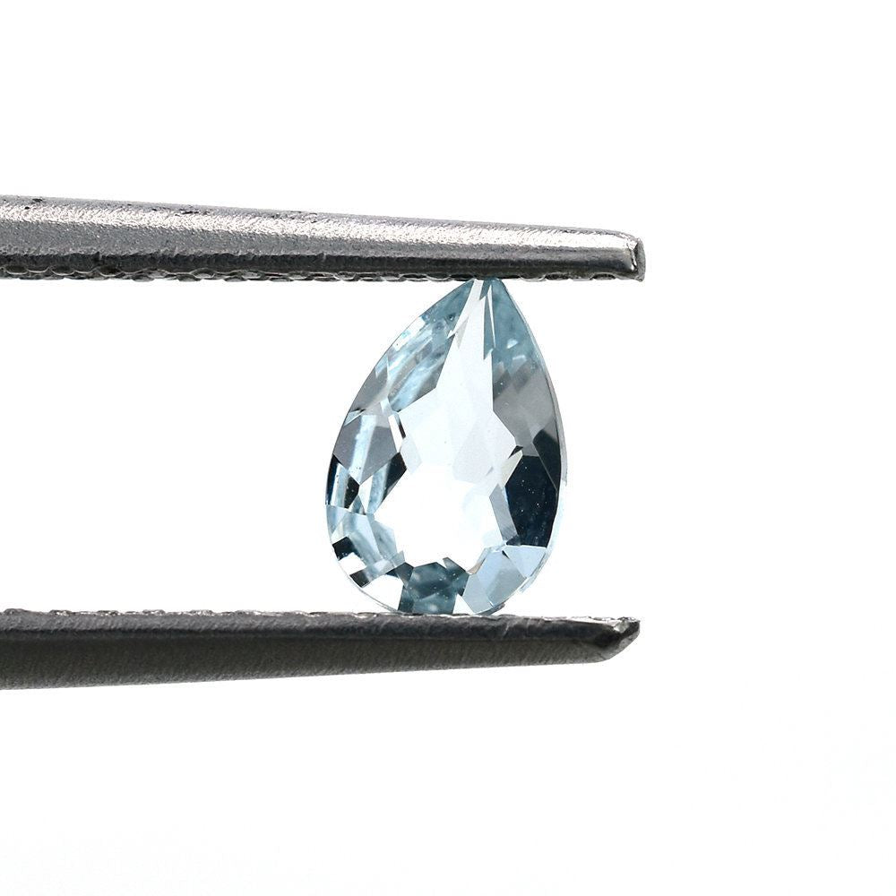 AQUAMARINE CHECKER CUT PEAR (A/SI) (WINDOW) 6X4MM 0.30 Cts.