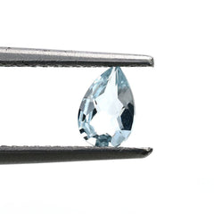 AQUAMARINE CHECKER CUT PEAR (A/SI) (WINDOW) 6X4MM 0.30 Cts.