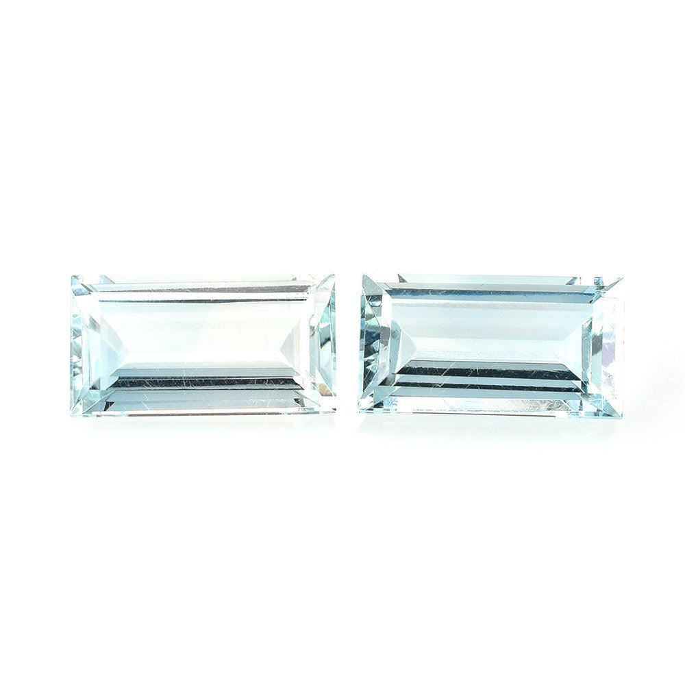 AQUAMARINE STEP CUT BAGUETTE (A/CLEAN) (GREENISH) 13X7MM 3.58 Cts.