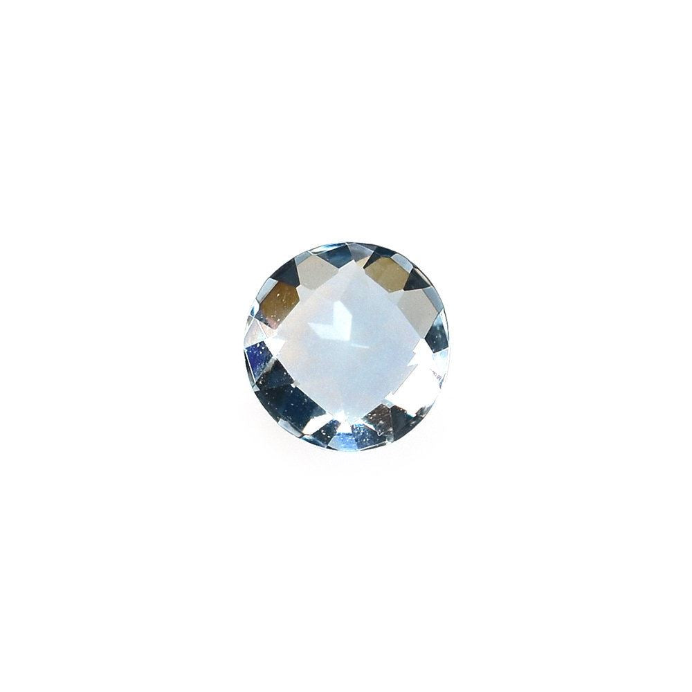 AQUAMARINE CHECKER CUT ROUND (A/CLEAN) 4.00MM 0.23 Cts.