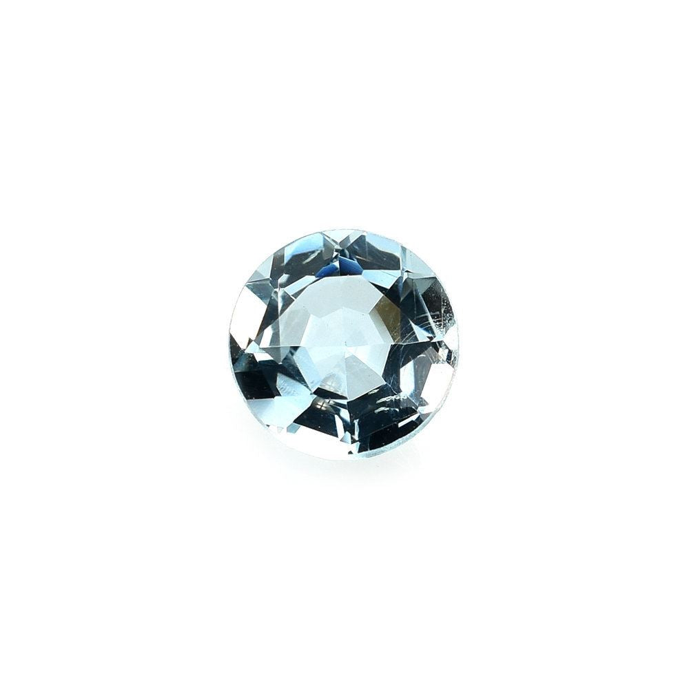 AQUAMARINE BACK SIDE STEP CUT ROUND (A/CLEAN) 5.00MM 0.40 Cts.