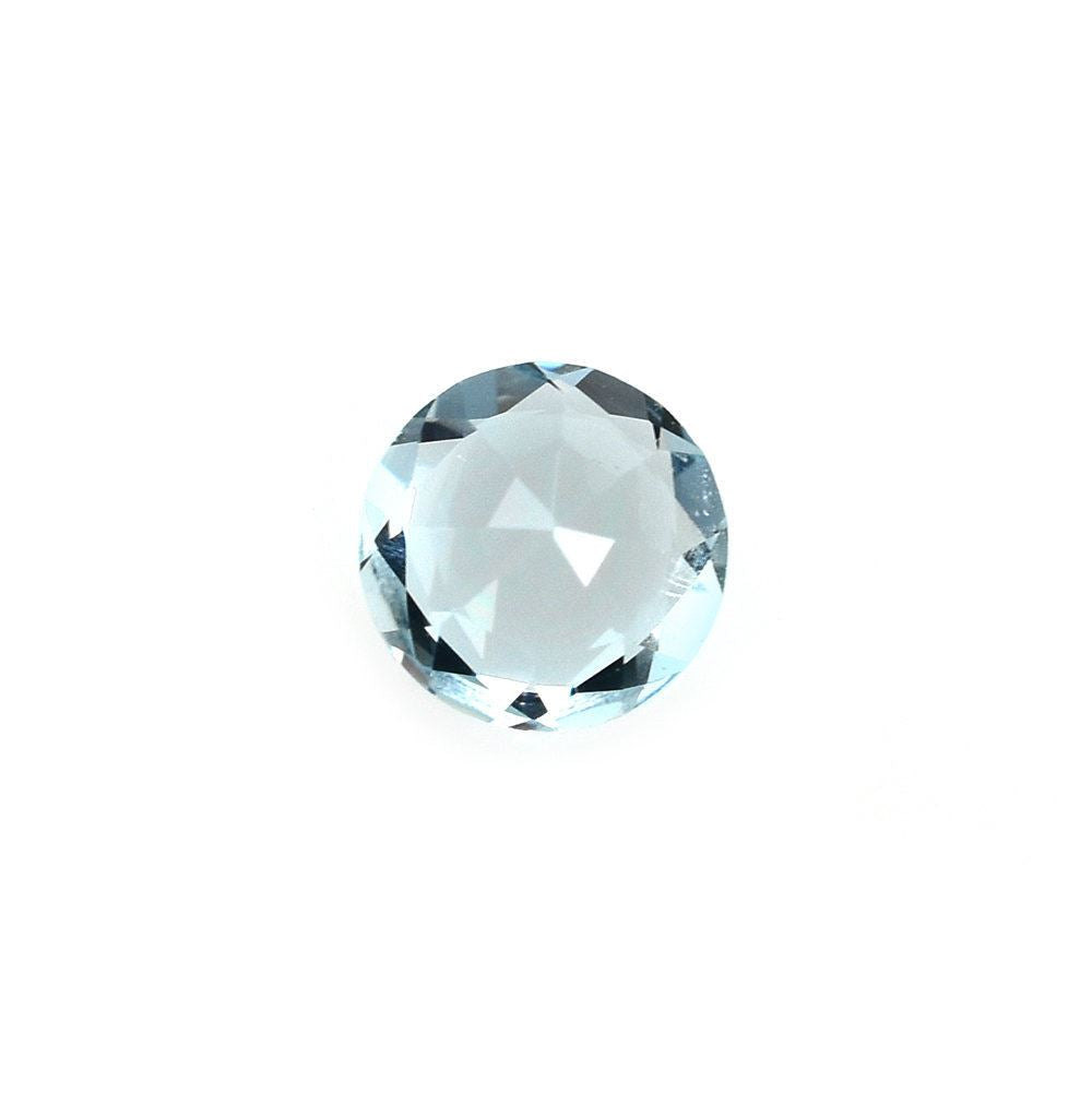 AQUAMARINE BACK SIDE STEP CUT ROUND (A/CLEAN) 5.00MM 0.40 Cts.