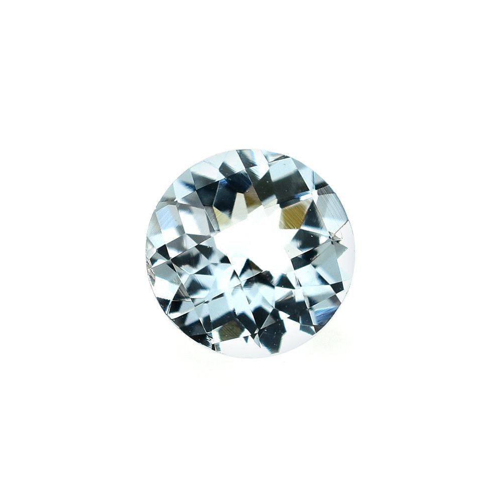 AQUAMARINE CHECKER CUT ROUND (A/CLEAN) 7.00MM 1.07 Cts.