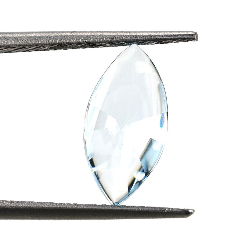 AQUAMARINE DIAMOND CUT BUFFTOP MARQUISE (A/CLEAN) 14X7MM 2.25 Cts.